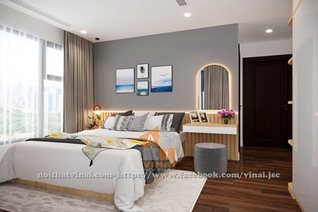 Nội thất phòng ngủ master chung cư Tây Hồ Residence căn 2004-2PN-1