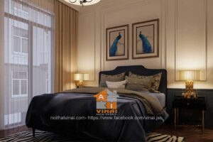 Nội thất phòng ngủ master phố Vĩnh Yên 6x10m-1