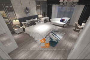 Nội thất tân cổ điển phòng ngủ shophouse Vĩnh Yên Center City-1