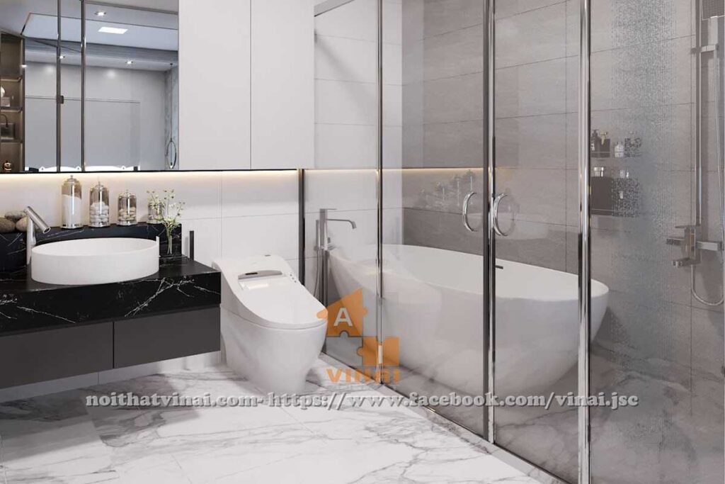 Nội thất phòng tắm chung cư Vinhomes Green Bay căn G3-3135-2