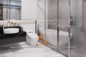 Nội thất phòng tắm chung cư Vinhomes Green Bay căn G3-3135-2