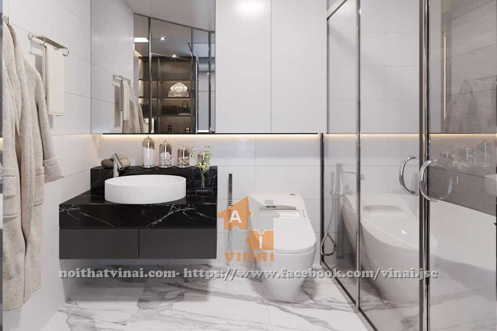 Nội thất phòng tắm chung cư Vinhomes Green Bay căn G3-3135-3