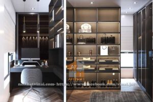 Nội thất phòng thay đồ chung cư Vinhomes Green Bay căn G3-3135-2