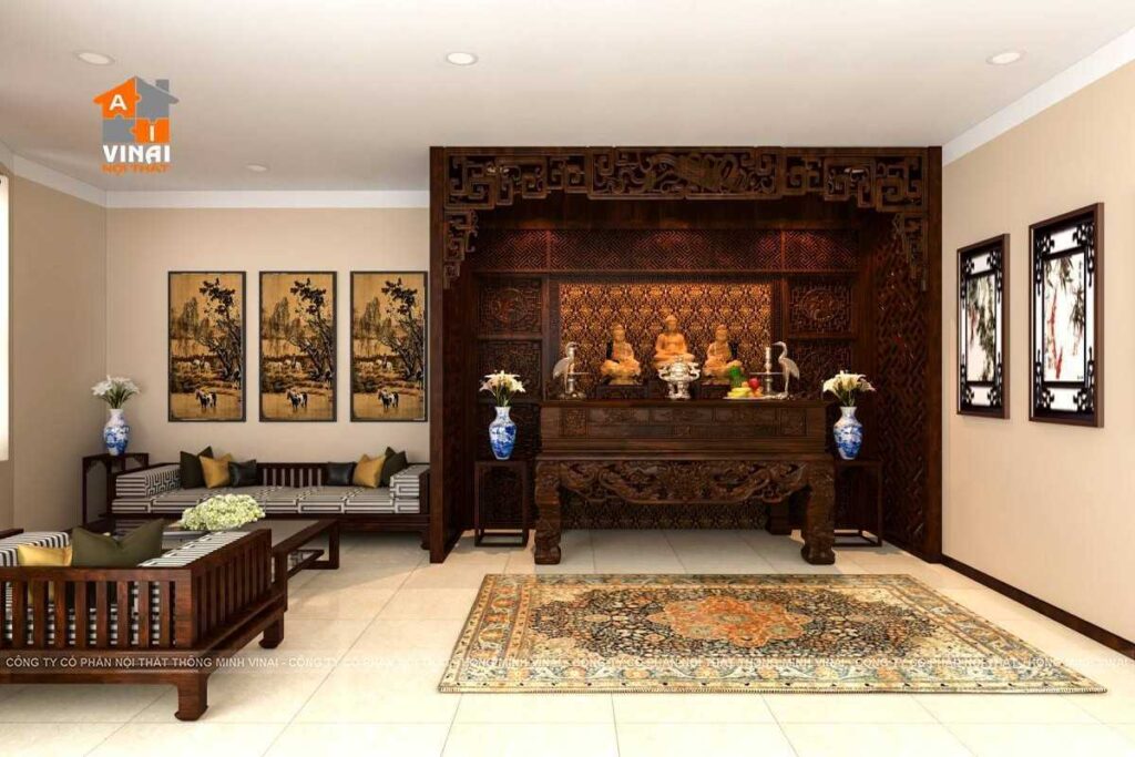 Nội thất phòng thờ nhà liền kề Sky Garden Vĩnh Yên -1