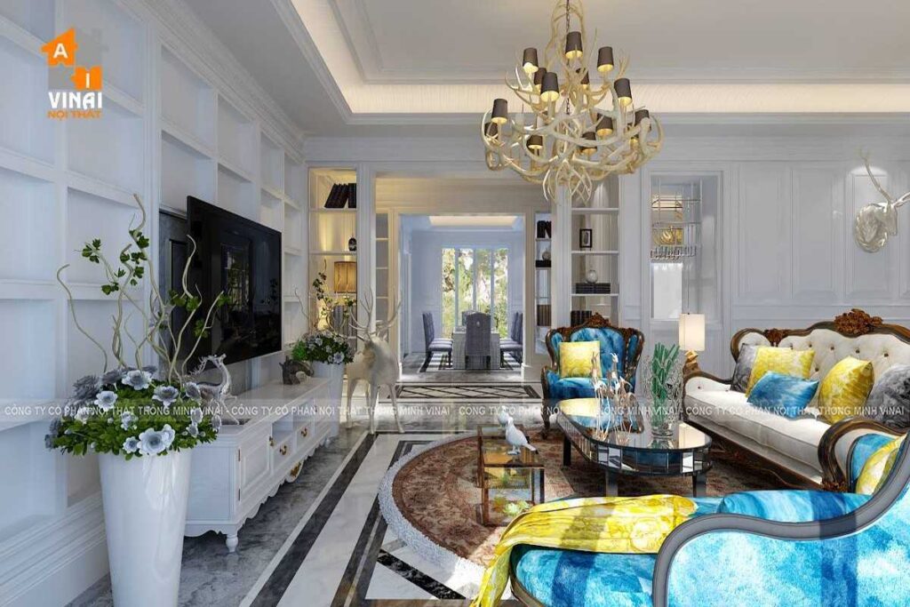 Nội thất tân cổ điển biệt thự Nam Vĩnh Yên -3