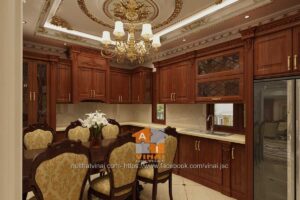 Nội thất tân cổ điển phòng bếp biệt thự Nam Đầm Vạc Vĩnh Yên-1