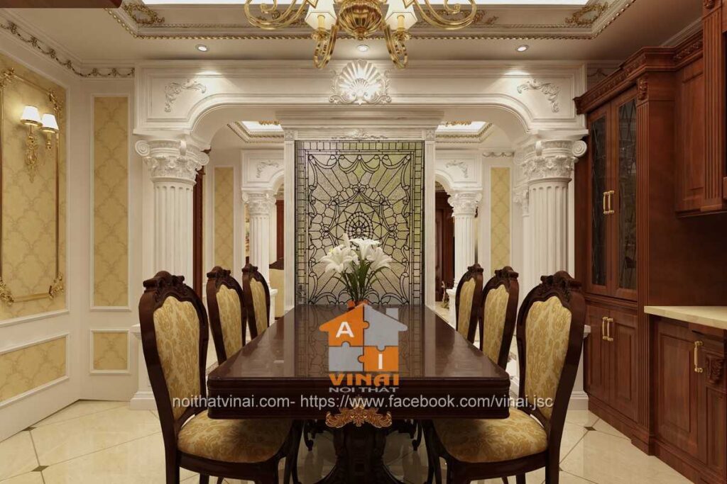 Nội thất tân cổ điển phòng bếp biệt thự Nam Đầm Vạc Vĩnh Yên-3