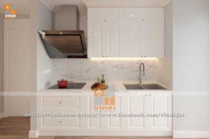 Nội thất tân cổ điển phòng bếp chung cư CT8- Đình Thôn căn E2-22.9