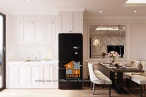 Nội thất tân cổ điển phòng bếp chung cư VCI căn A1812-1