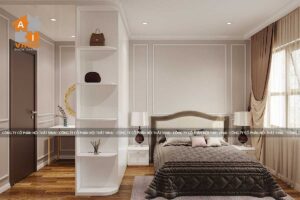 Nội thất tân cổ điển phòng ngủ chung cư D'capital căn C603-1