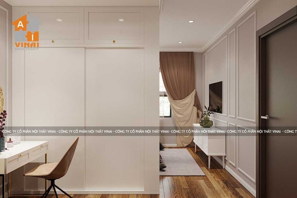 Nội thất tân cổ điển phòng ngủ chung cư D'capital căn C603-4