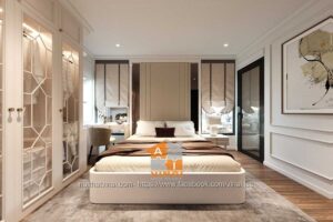 Nội thất tân cổ điển phòng ngủ chung cư VCI căn A1812-1