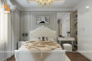 Nội thất tân cổ điển phòng ngủ chung cư Madarin 2-1