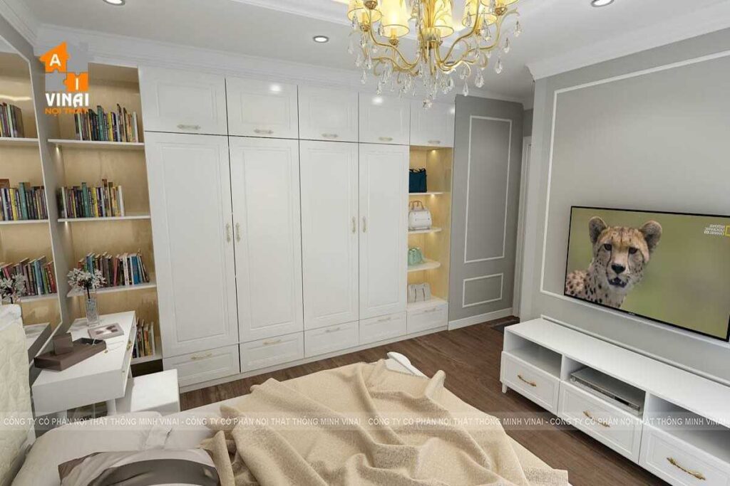 Nội thất tân cổ điển phòng ngủ chung cư Madarin 2-2