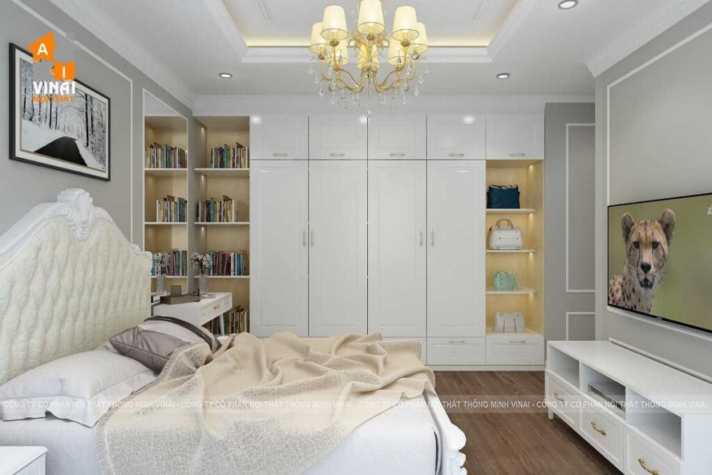 Nội thất tân cổ điển phòng ngủ chung cư Madarin 2-4