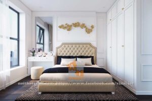 Nội thất tân cổ điển phòng ngủ master chung cư Roman Plaza Hà Đông-1