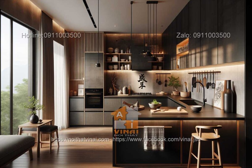 Phòng bếp kiểu Nhật sang trọng -1