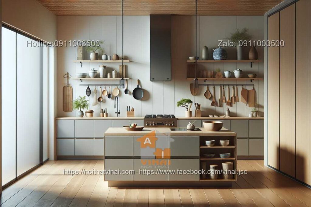 Phòng bếp kiểu Nhật với gam màu sáng -10