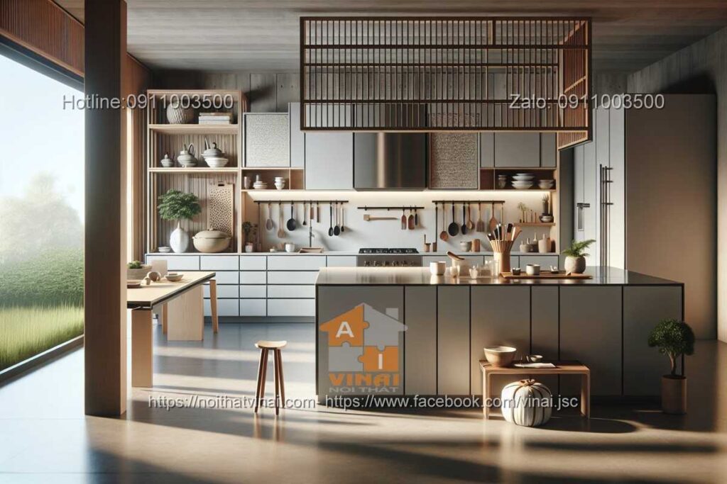 Phòng bếp kiểu Nhật với gam màu sáng -7