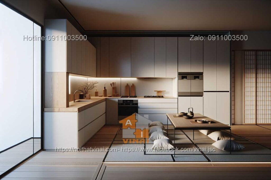 Phòng bếp kiểu Nhật với gam màu sáng -8