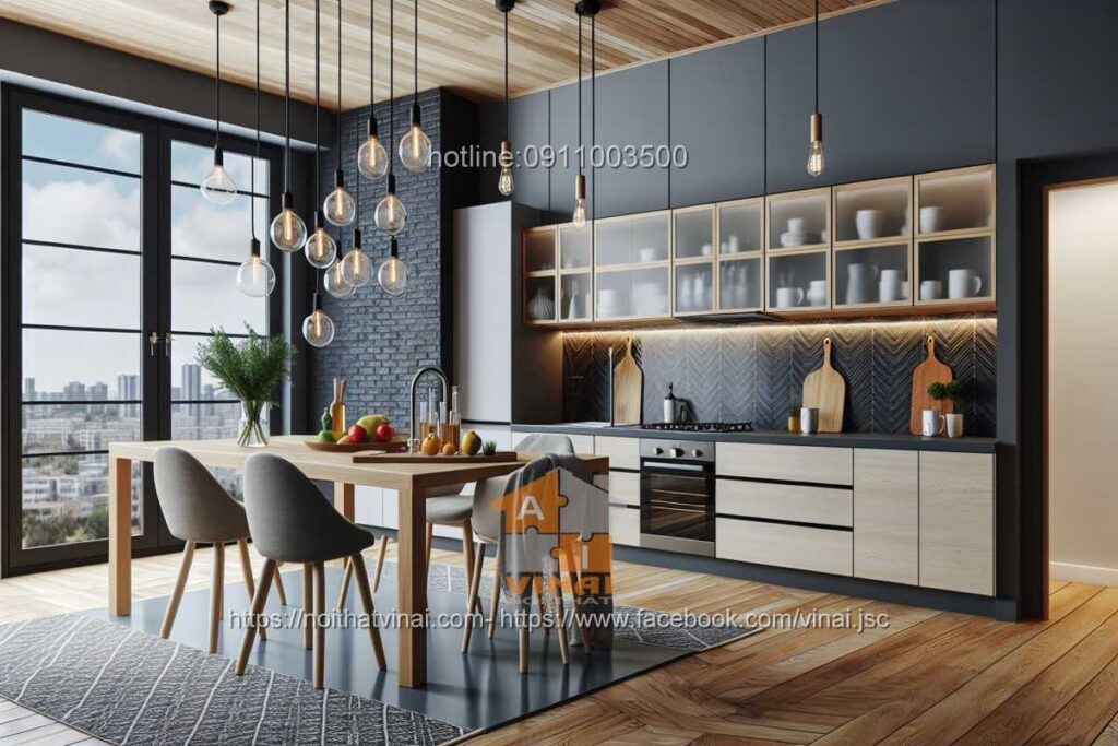 Phòng bếp màu sắc tương phản