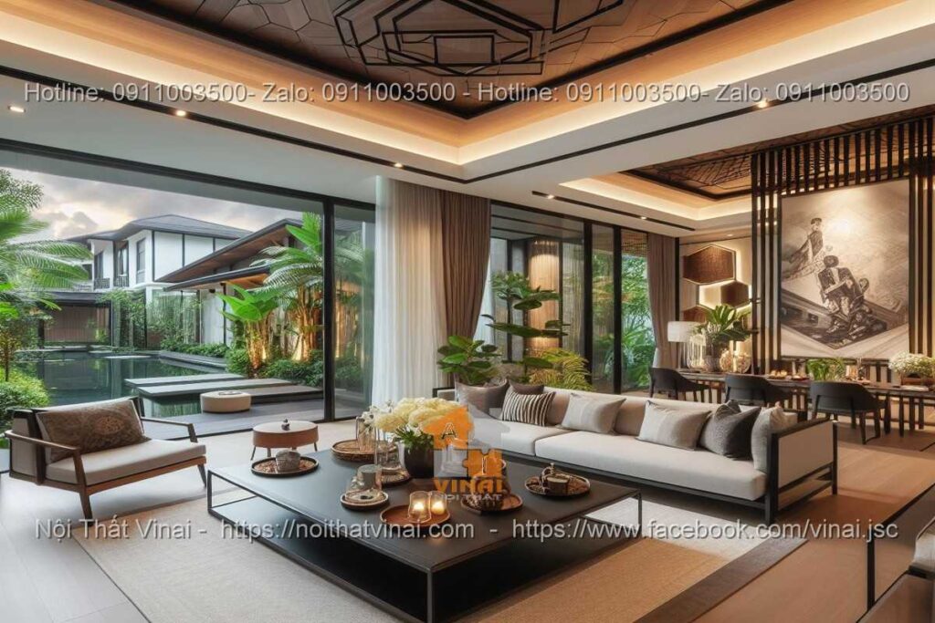 Mẫu Thiết Kế Phòng Khách Biệt Thự Hiện Đại Với Thiết Kế Xanh Và Thân ...
