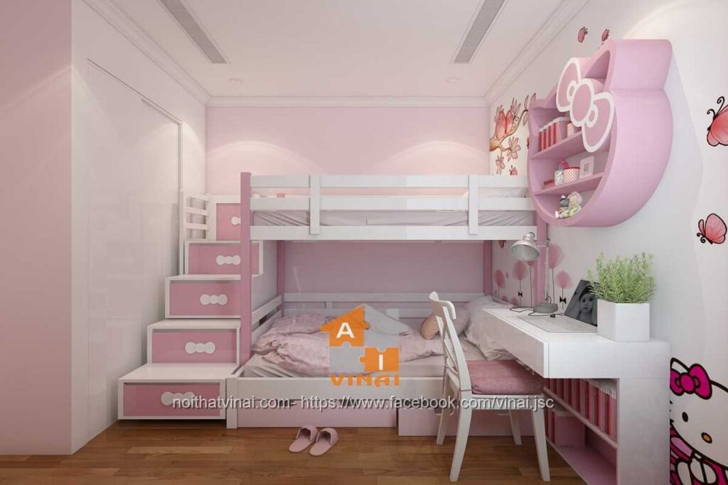 Nội thất phòng ngủ bé gái chung cư Park Hill P11-0603-1