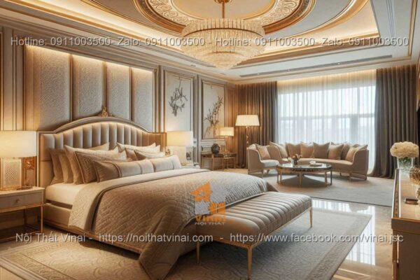 Mẫu phòng ngủ biệt thự phong cách Luxury gam màu trung tính 11