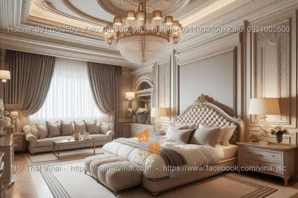 Mẫu phòng ngủ biệt thự phong cách Luxury gam màu trung tính 6