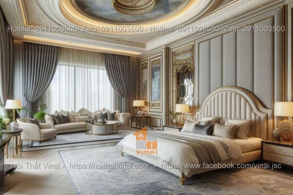 Mẫu phòng ngủ biệt thự phong cách Luxury gam màu trung tính 8