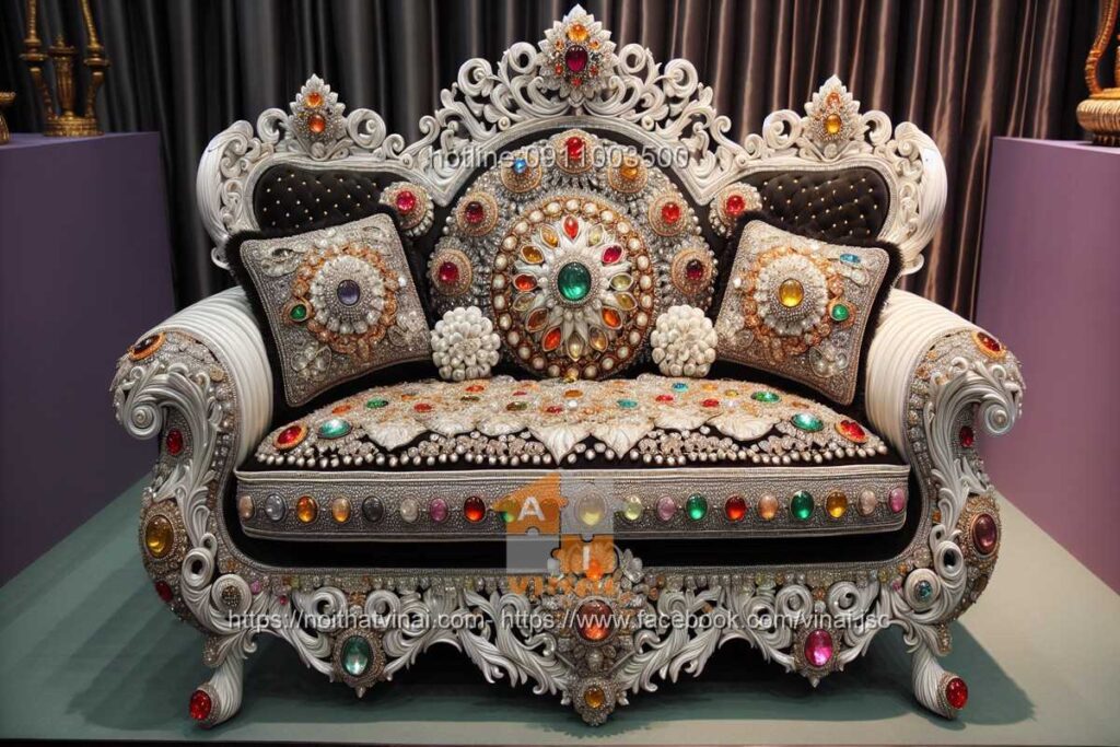 Sofa đính đá và kim loại - 5