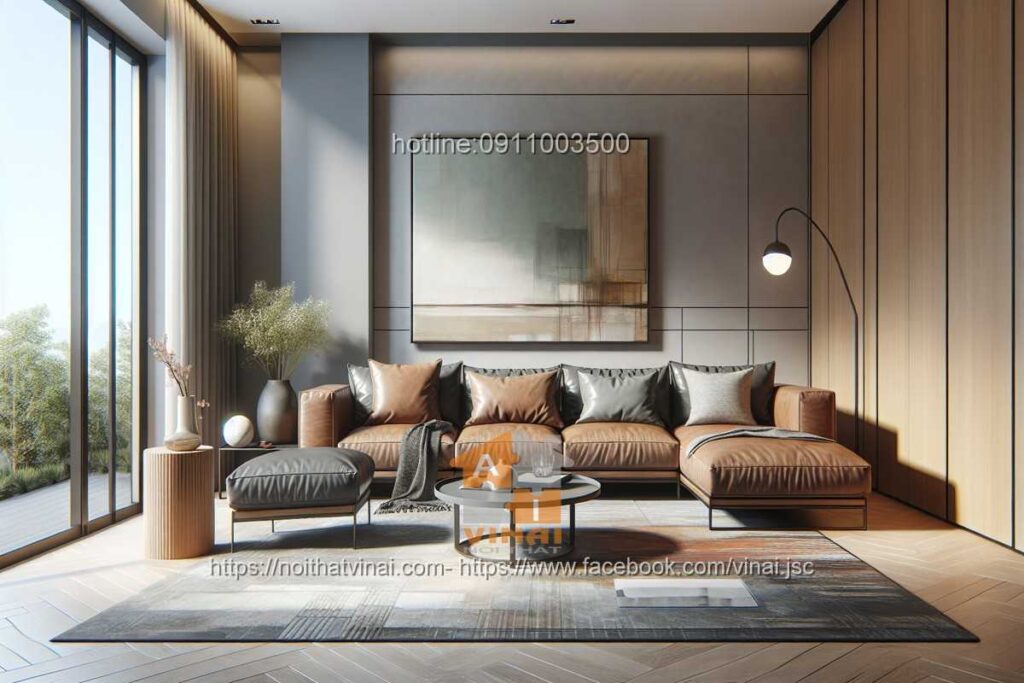 Sofa góc bọc da 1