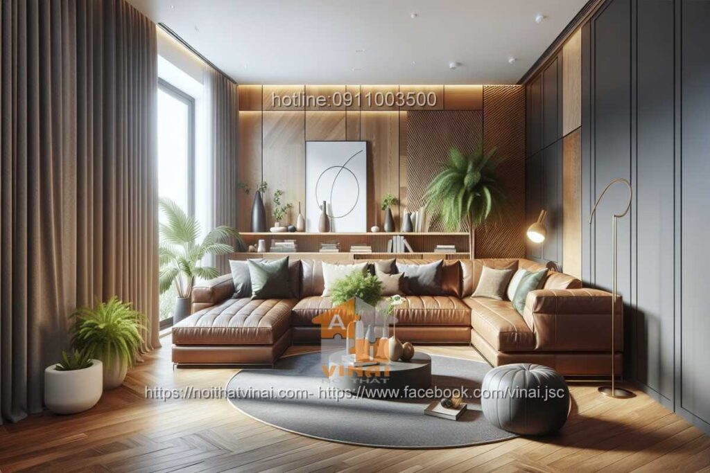 Sofa góc bọc da 3
