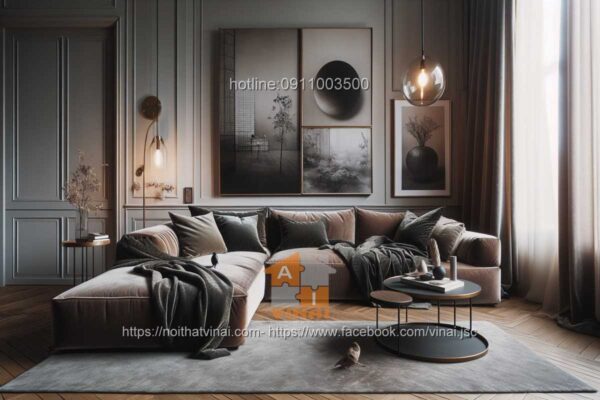 Sofa nỉ chữ L 11