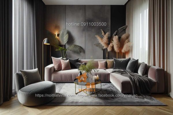 Sofa nỉ chữ L 14