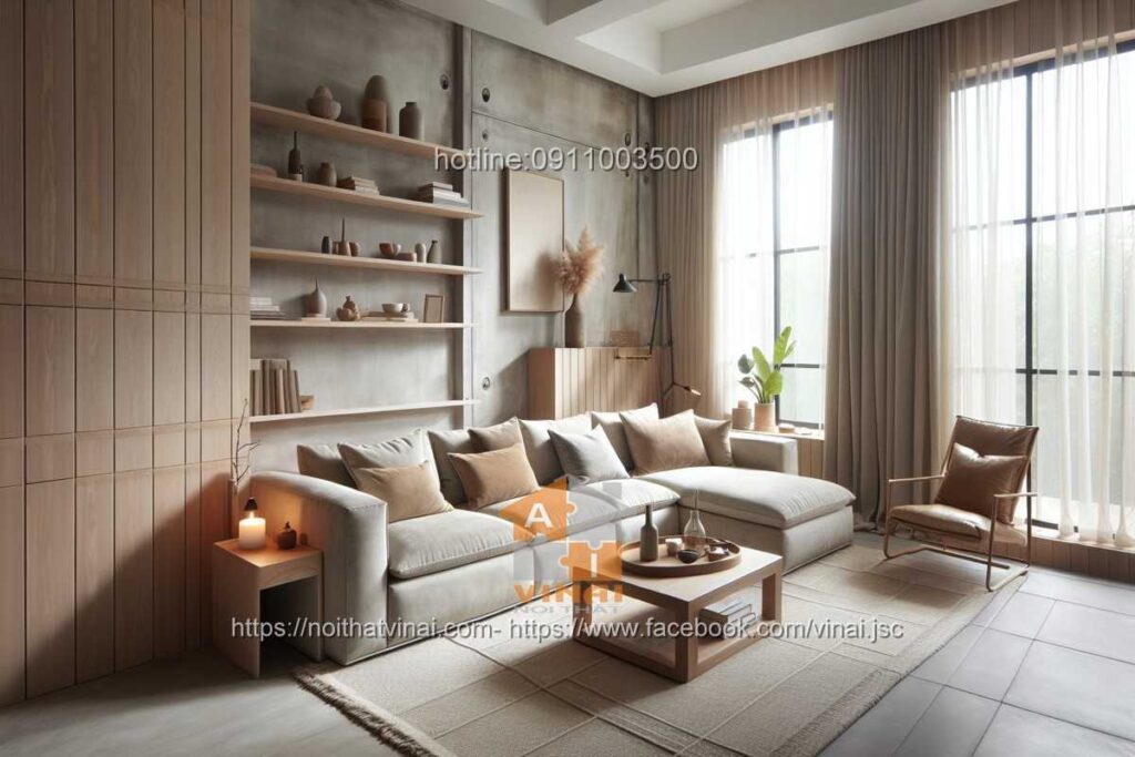 Sofa nỉ chữ L 2