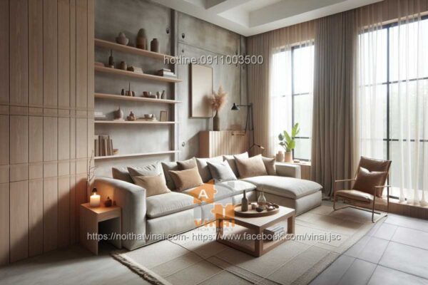 Sofa nỉ chữ L 2