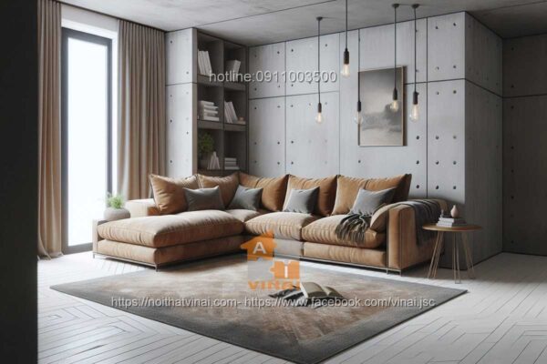 Sofa nỉ chữ L 3