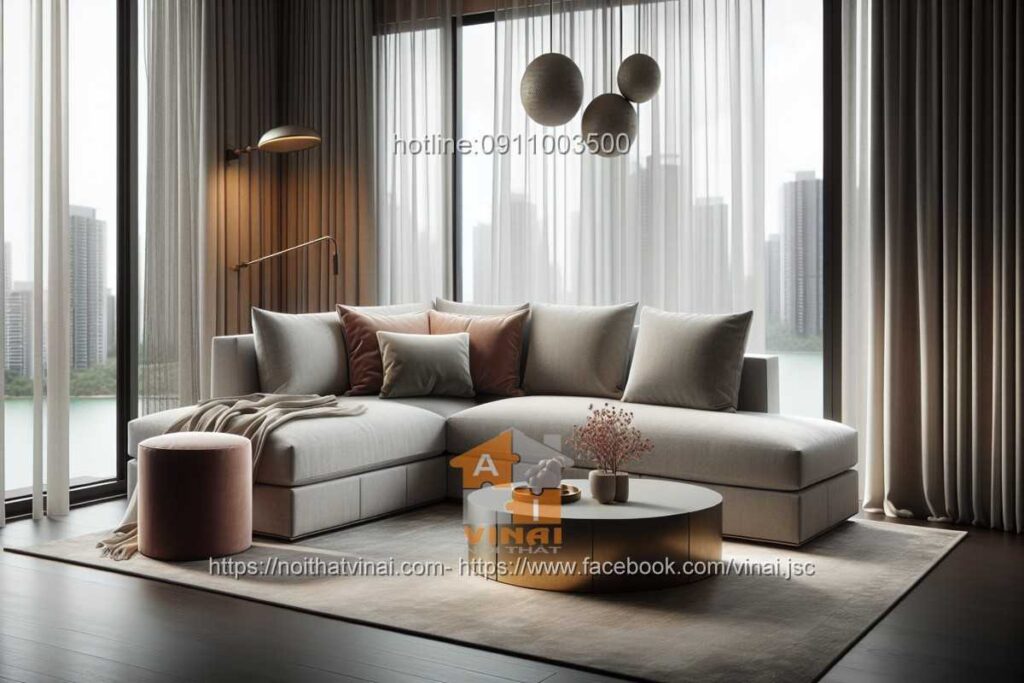 Sofa nỉ chữ L 8