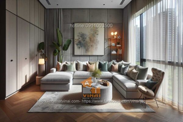 Sofa nỉ góc 1