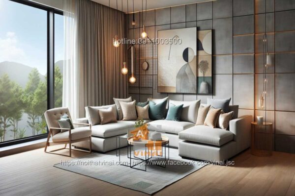 Sofa nỉ góc 2