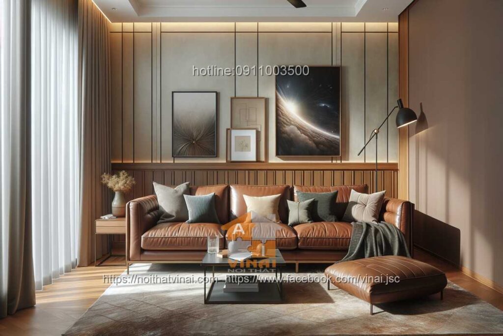 Sofa văng bọc da chân sắt