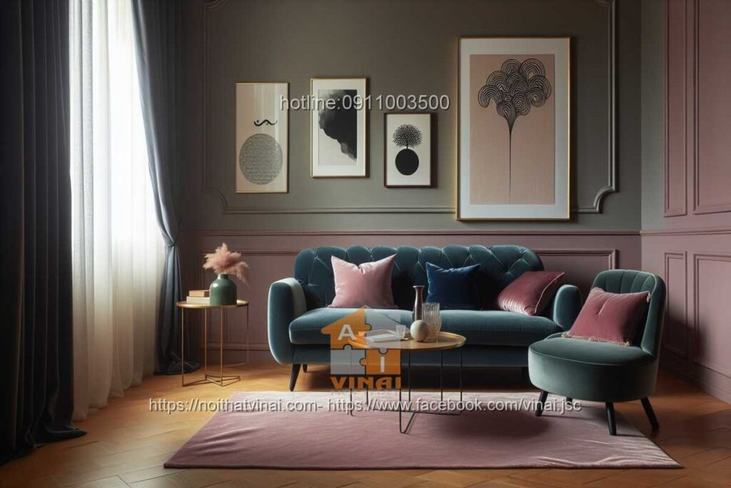 sofa văng nỉ phòng khách nhỏ 1