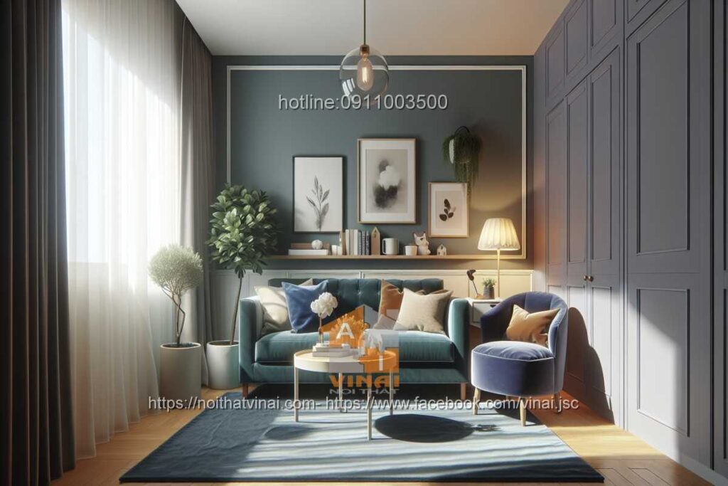 sofa văng nỉ phòng khách nhỏ 4