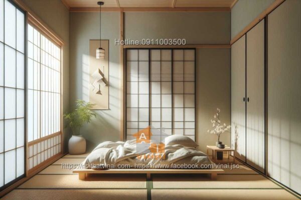 Thi công nội thất phòng ngủ Nhật Bản -4