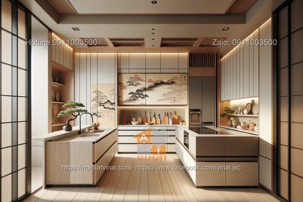 Thi công phòng bếp kiểu Nhật -1