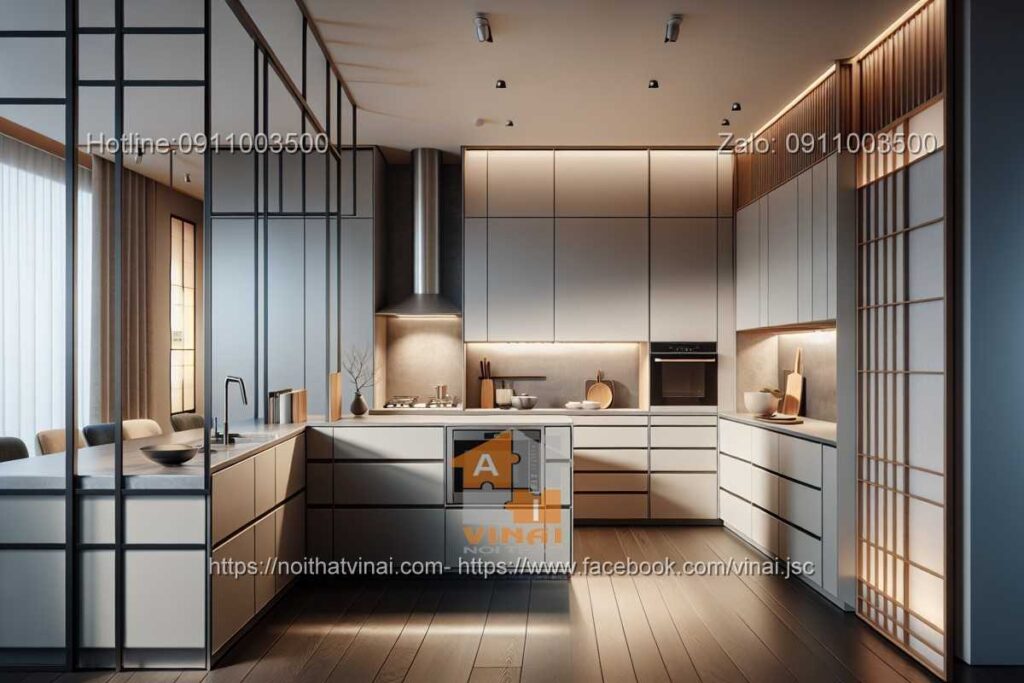 Thi công phòng bếp kiểu Nhật -10