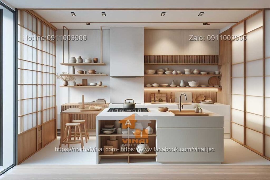 Thi công phòng bếp kiểu Nhật -3