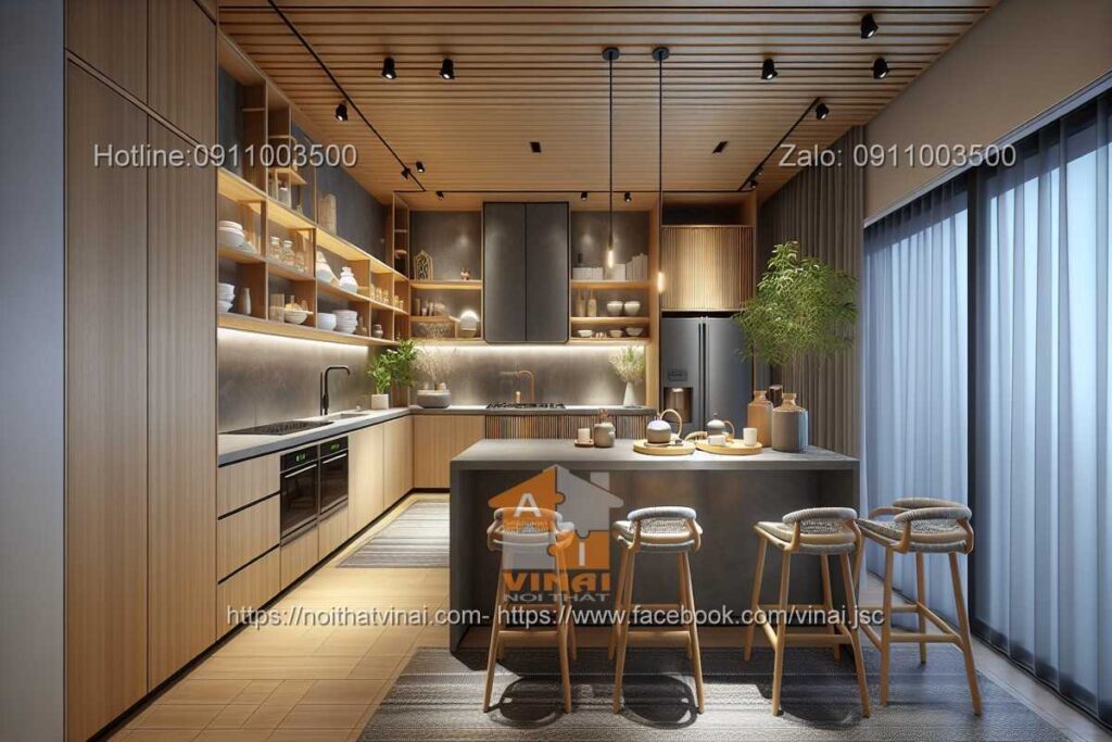 Thi công phòng bếp kiểu Nhật -4