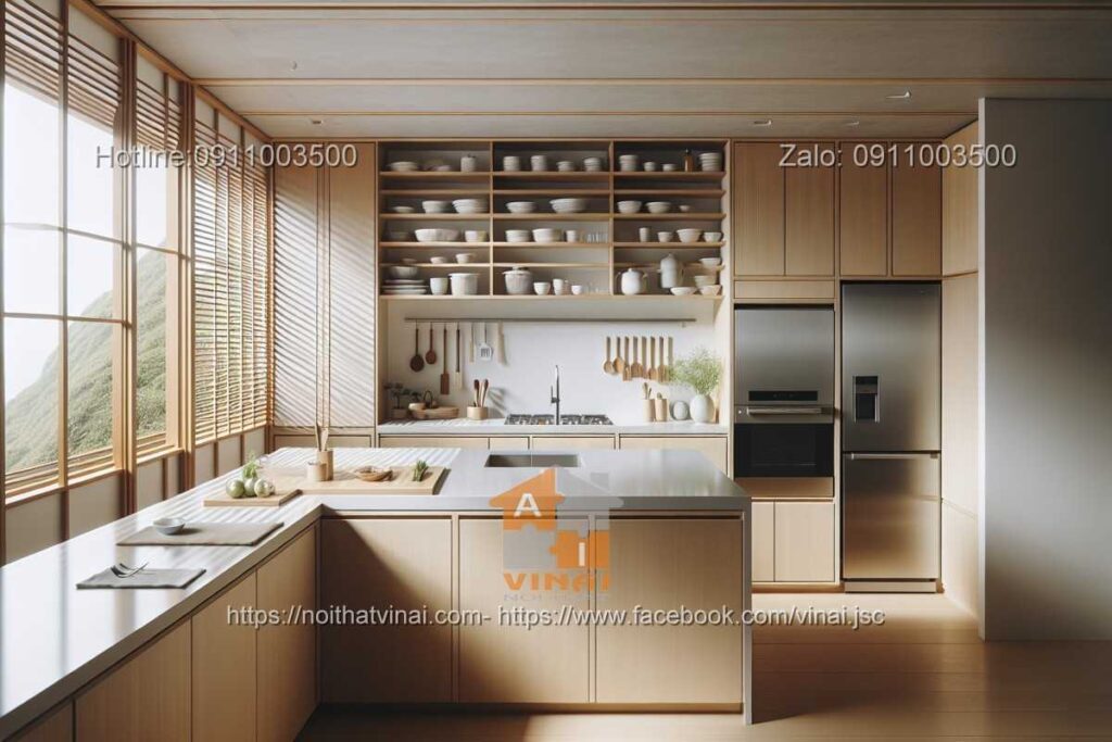 Thi công phòng bếp kiểu Nhật -8